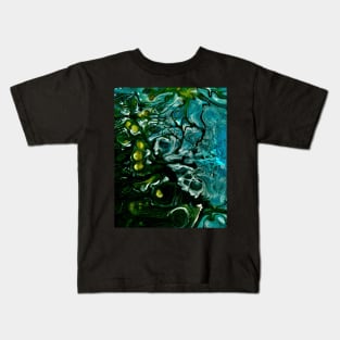 Gold Pearl abstract fluid art Kids T-Shirt